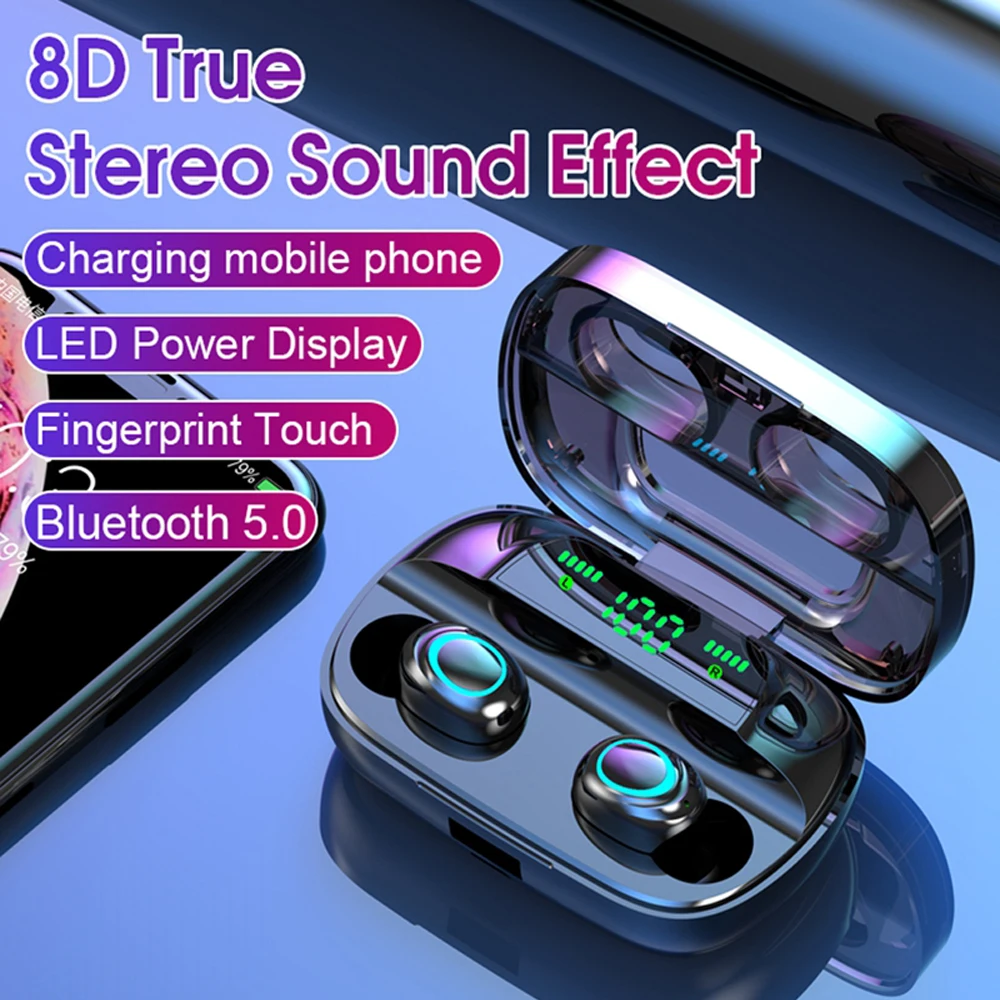 S11 TWS сенсорные беспроводные наушники bluetooth гарнитура HIFI спортивные наушники с шумоподавлением светодиодный аккумулятор 3500 мАч