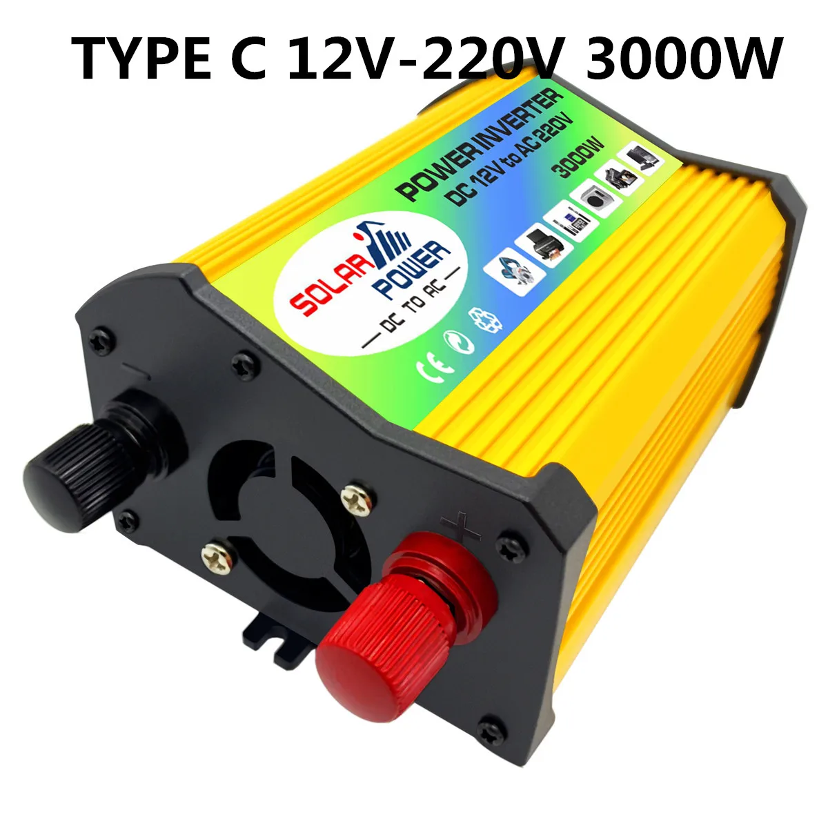 C 12V to 220V 3000W Солнечный инвертор 3000 Вт преобразователь Напряжения DC 12 В в AC 110 в автомобильный инвертор для солнечных инверторов бытовая техника - Цвет: C 12V to 220V 3000W