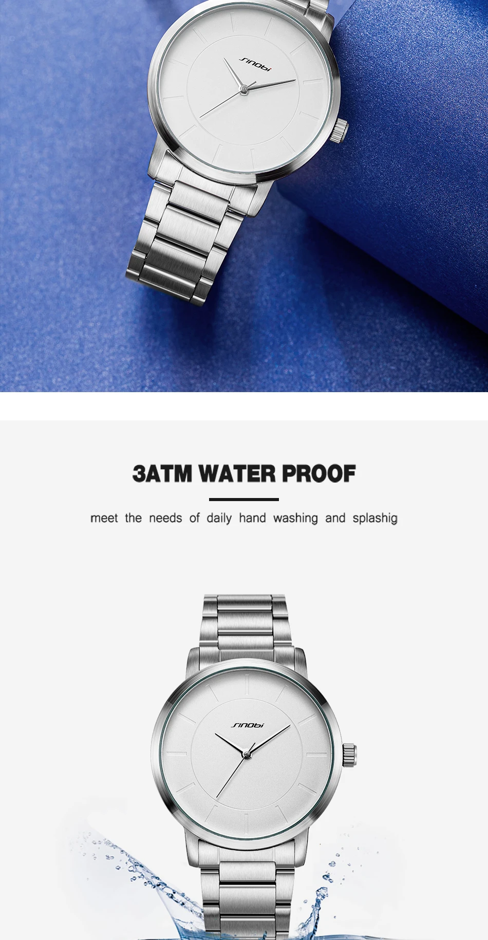 inoxidável à prova dwaterproof água amor relógio