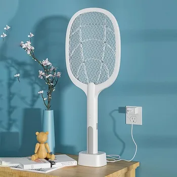 

2-in-1 Electric Mosquito Swatter Handheld Fly Insect Fly Bug Wasp Killer Racket High Value Light Luxury Usb Led Lamp Tennis Bat
