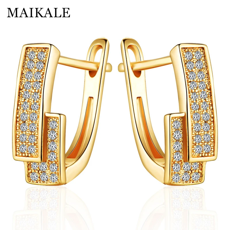 MAIKALE, трендовые серьги с цирконием кубической огранки для женщин и девушек, циркониевые серьги, медные серьги, очаровательные женские вечерние ювелирные изделия, модный подарок
