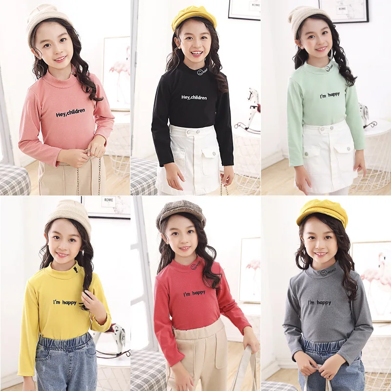 Kids Turtleneck Sweater Baby Girl Winter Long Sleeve Bottoming Shirt Outfits New 