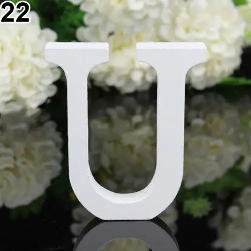 Wooden Letter wedding decoration Alphabet Word Wood White English Letters For Kids Boy Girls Baby Shower Happy Birthday Wedding - Цвет: 17