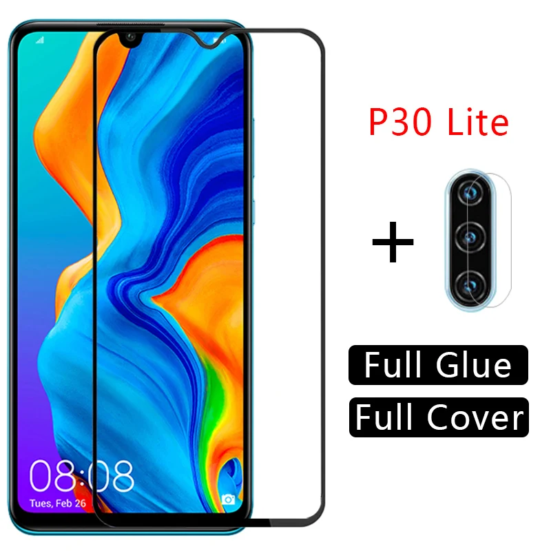 

case for huawei p30 lite cover tempered glass screen protector coque on p 30 light p30lite camera lens film huawey huwei honor