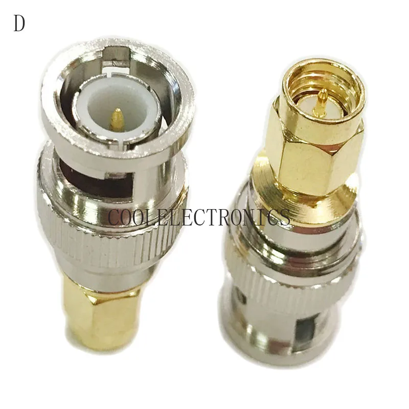 D 10pcs 10 шт. BNC к SMA разъем SMA Мужской Женский к BNC Мужской Женский RF разъем адаптера - Цвет: D 10pcs