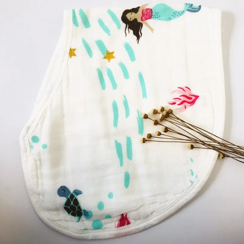 Ins, 4-слоистые Детские Марля нагрудник плечевая накладка regurgitate полотенце для кормления молоком для 0-5years из плотной ткани для маленьких - Цвет: mermaid