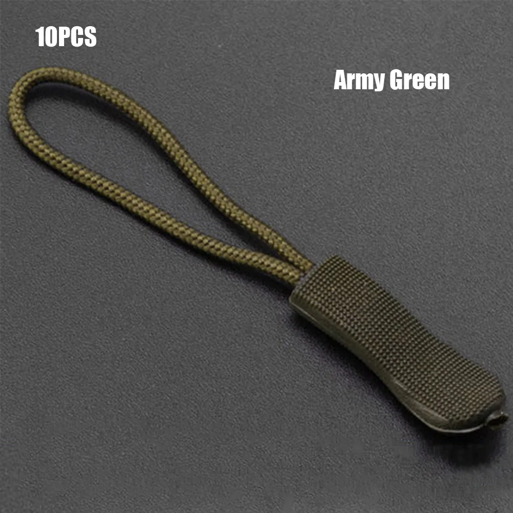 Army Green 10 шт. аксессуары для сумок, Съемник на молнии, подходит для веревочной бирки, фиксатор на молнии, сменный зажим, сломанная Пряжка, дорожная сумка, чемодан, палатка - Цвет: Army Green