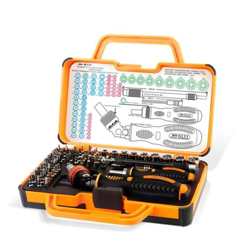 Ratchet Manual Screwdriver Set 69-IN-1 Multi-function Combination Manual Magnetic Torx Bit Repair Kit Home Repair Hand Tool Set