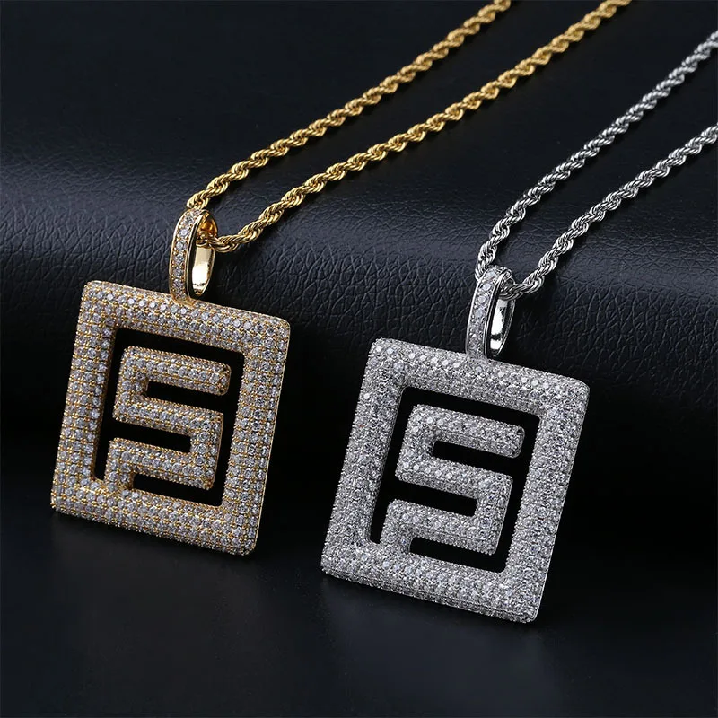

European and American Rapper Migos Same Symbol Chaopai Solid Pendant With Micro Zircon Pendant Men's Hip hop Accessories