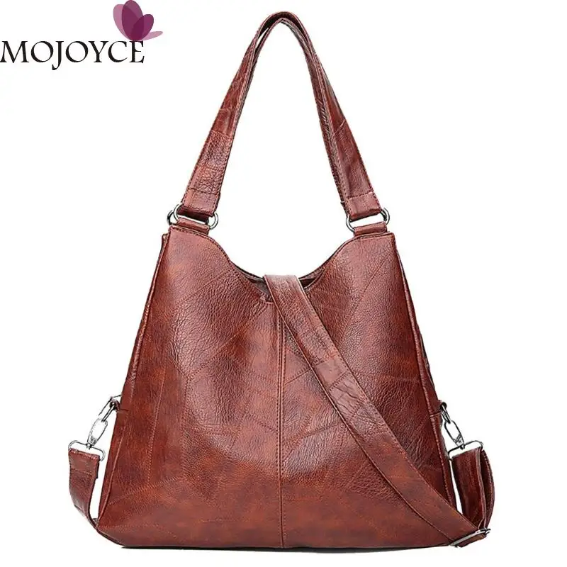 

Fashion Women Handbags High Quality Female Hobos Single Shoulder Bags PU Leather Pure Color Messenger Bag Large Capacity Totes