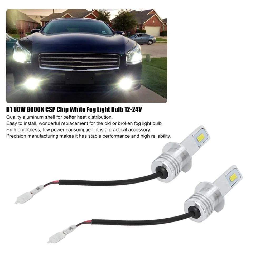 H1 80WBulbs светодиодный противотуманный фонарь для автомобиля головной светильник s