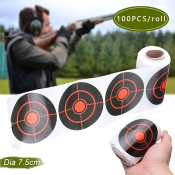 

100 Pcs/Roll Sticky Reactive Splash Target Stickers 7.5cm For Archery Practice Reactivity Shoot Targets Lightweight Portable Aim