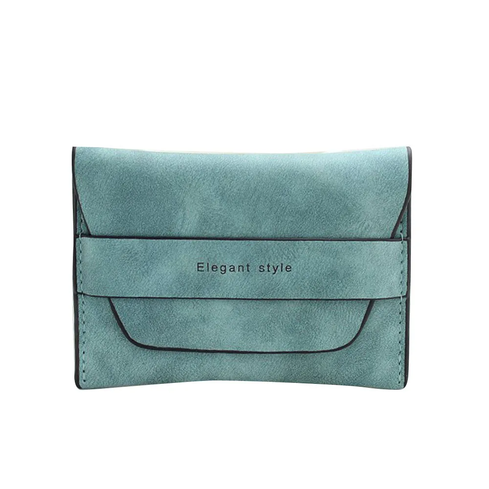 Lady's purse blue elegant Fashion Women Bifold Wallet Clutch Card Holders Purse Short Handbag#4