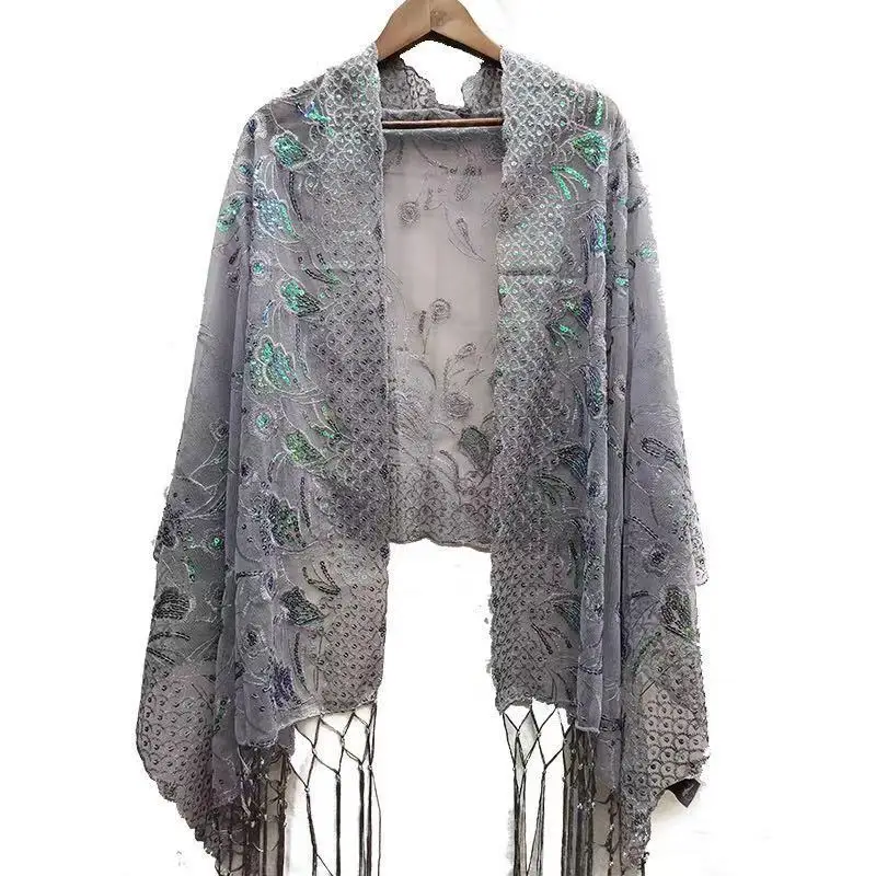 

Sequins Pashmina Scarves Women Tassels Shawls Cachecol Feminino Wrap Bufanda Voile Chal Tippet Echarpes Long Muslim Hijab