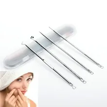 4 шт./компл. коробка для косметических инструментов для удаления пор клирнер для удаления прыщей согревает акне лицо набор косметических средств инструмент для ухода за кожей игла для удаления прыщей