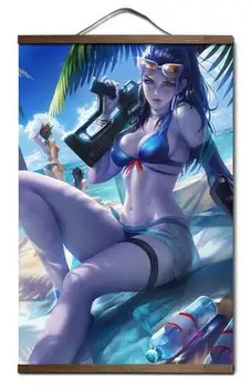

overwatchs game Art Print canvas Poster Canvas Scroll Painting with wood