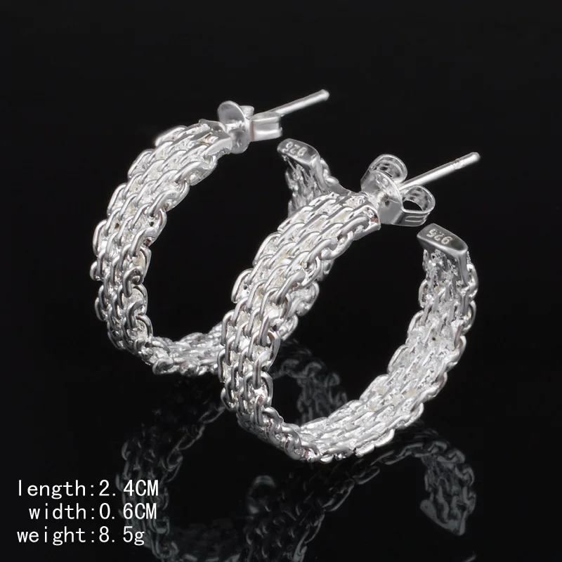 Женские серьги изысканные элегантные сетчатые покрытые Стерлинговое серебро ювелирные изделия подарок