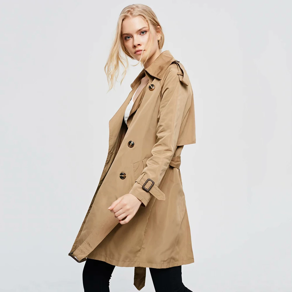 Тренчкот женский двубортный в винтажном стиле Осень-зима 2019 | Женская одежда