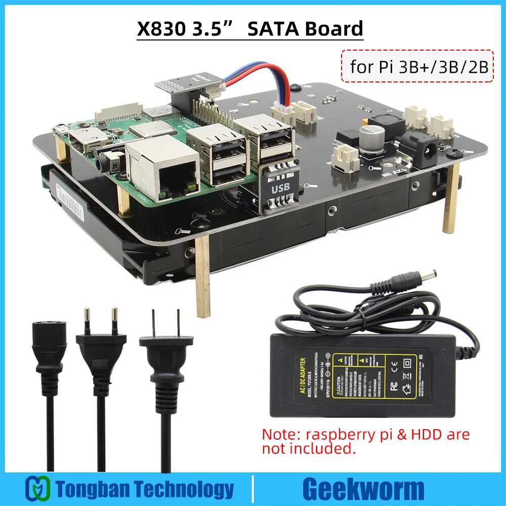 Raspberry Pi X830 V2.0 Плата расширения HDD с функцией безопасного отключения + адаптер