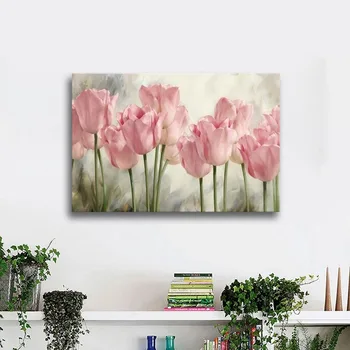 

Flowers Plants Canvas Painting Tulip Wall Art Poster and Prints Wall Pictures for Home Decor Living Room Decoration