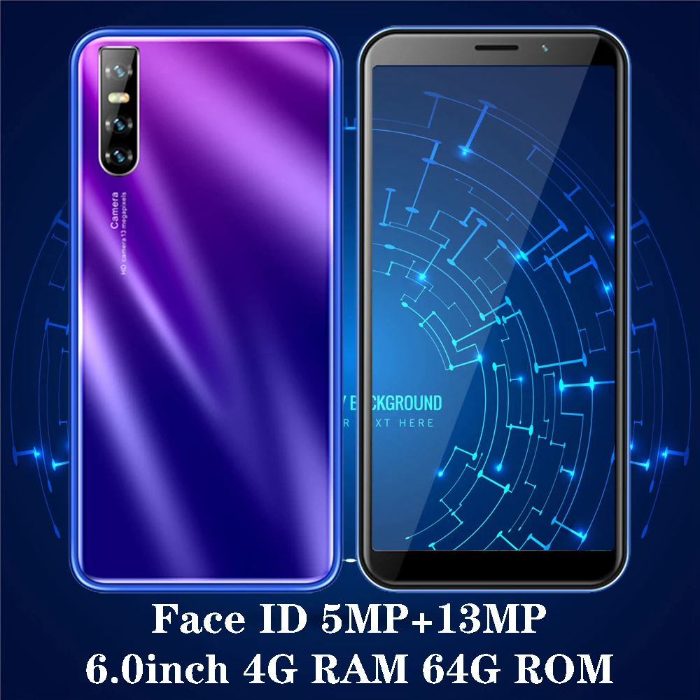 9X Smartphones 4GB RAM 64GB ROM Globale version Gesicht ID Entsperrt Android Handys Quad Core 13MP Kamera günstige Celulares 3G