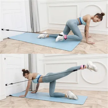 

Door Pull Rope Fittings Butt Lift Exercise Equipment Elastic Band With Foot Ring Leggings Buckle Ankle Strap Set