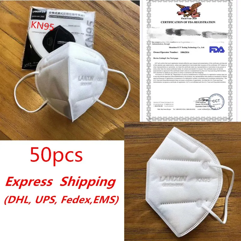 

50PCS N95 Mask CE Certificate Antivirus Flu Anti Infection KN95 Masks Particulate Respirator PM2.5 Cycling Sport Wholesale Masks