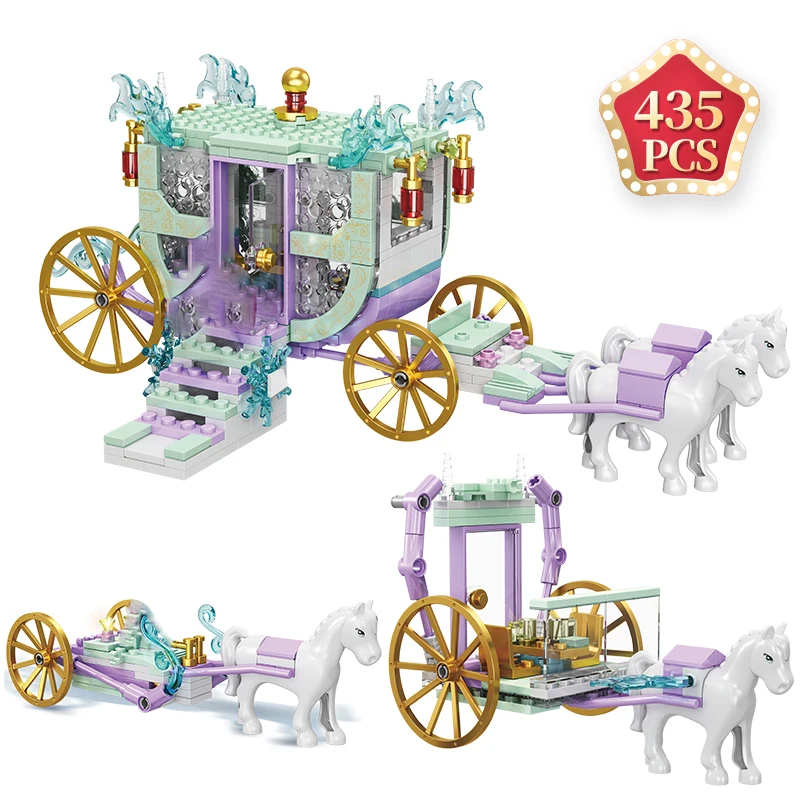 Building-Blocks Castle Enlightenment-Toys Educational-Bricks Bus Princess Carriage Kids Gift