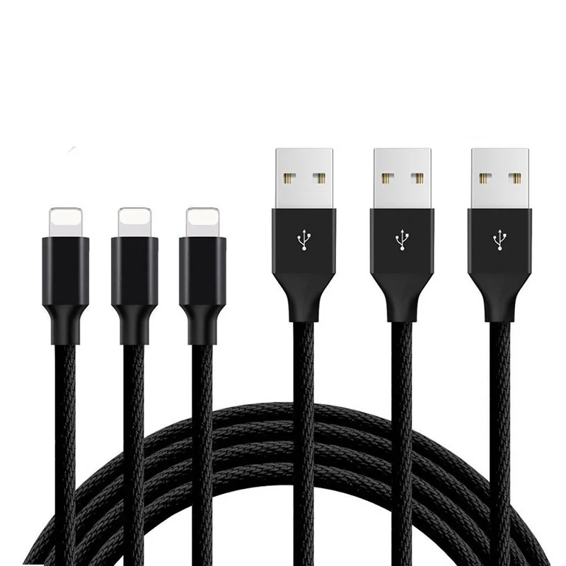 Cafele USB кабель 3 в 1 2A Быстрая зарядка Usb строка данных для iphone Xs Max Xiaomi Mi9 huawei samsung Red rice Note 7 оборудование - Цвет: Apple   Black
