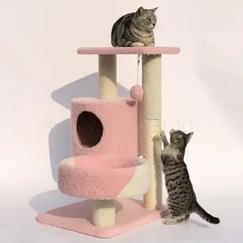 

Net Red Cat Climbing Frame With Cat Nest And Cat Tree One Small Creative Multi-functional Cat Furniture Cat Platform Northern Eu