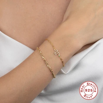 

925 Sterling Silver Bracelet For Women Snake Bracelets Silver Chain Bracelets Fashion S925 Sterling Silver Compass Bracelet