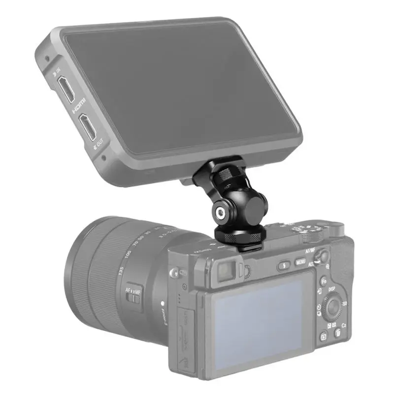 Черный цвет DSLR камера монитор кронштейн Мини шаровая Головка с холодным башмаком крепление Gimbal установка для sony для Canon для Nikon DSLR аксессуар для камеры - Цвет: Черный цвет