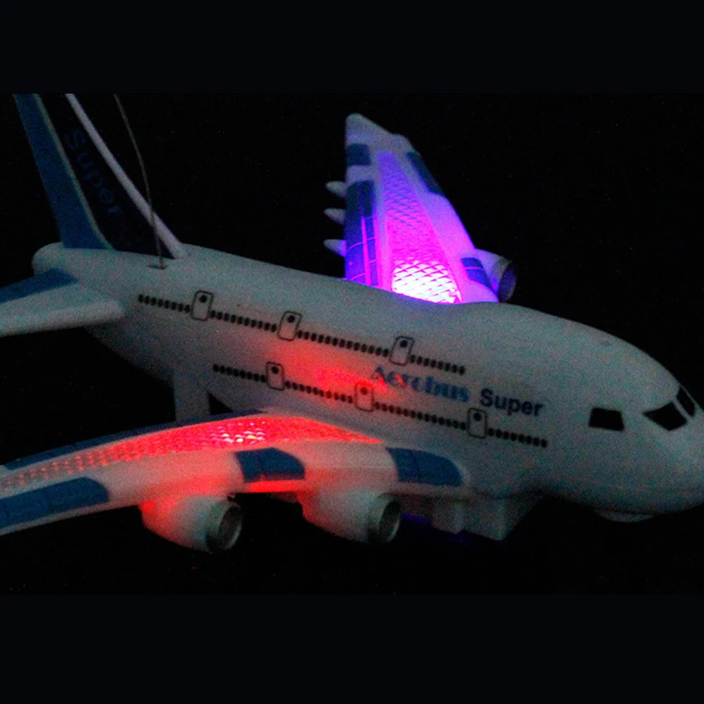 Airbus A380 модель самолета Электрический светильник со вспышкой звуковая игрушка модель самолета универсальная игрушка для детей