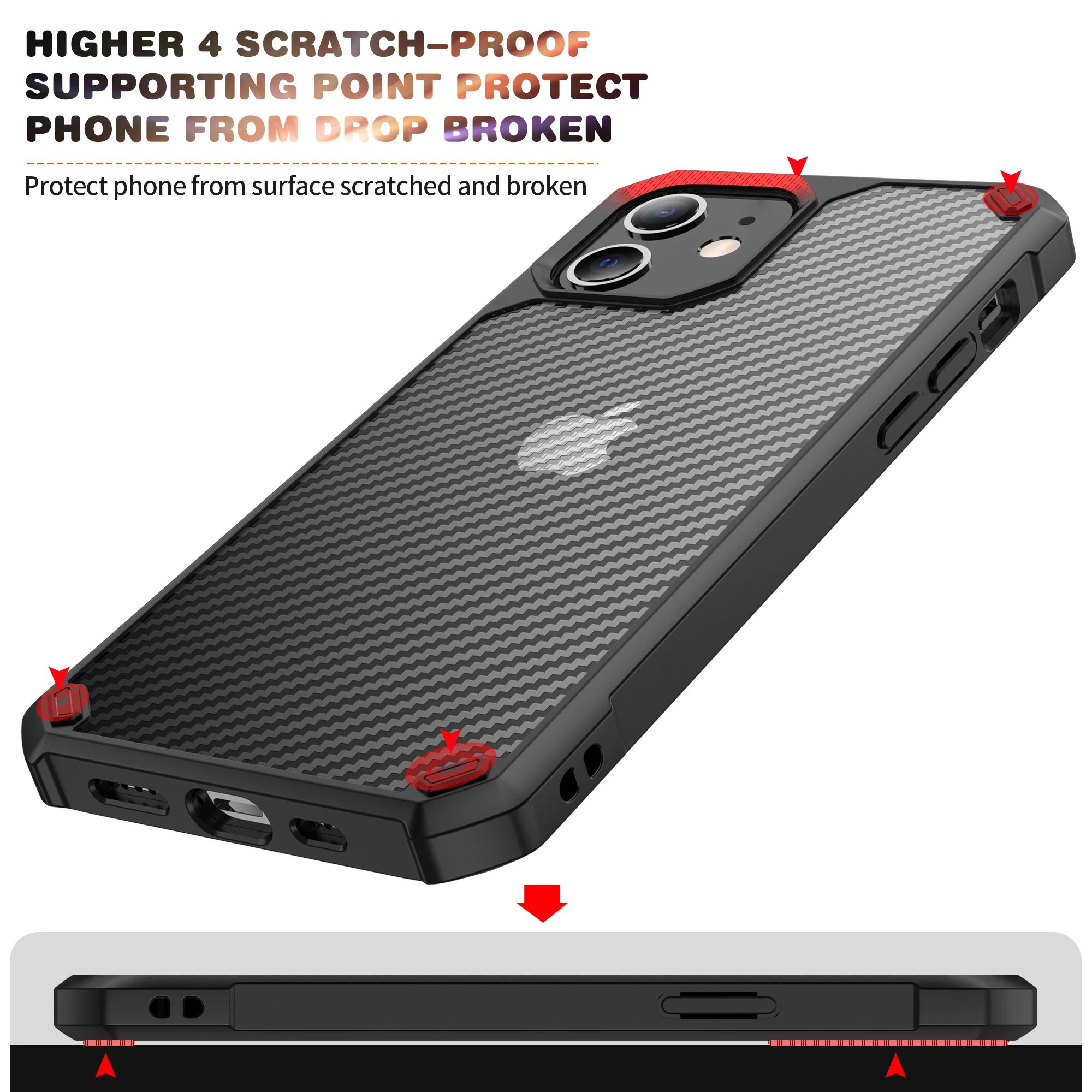 cheap iphone 13 mini case Back Cover For iPhone 11 12 13 Mini Pro Max Airbags Carbon Fiber Textrue Shockproof Case Coque Pouch iphone 13 mini leather case