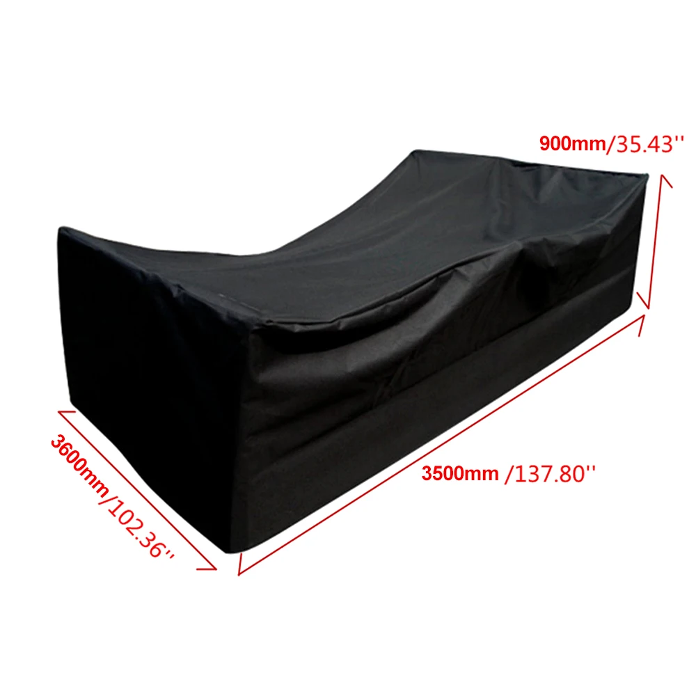 Садовый прямоугольный полиэстеровый Чехол для мебели 350x260x90 см, черный Пылезащитный Водонепроницаемый защитный чехол для дивана
