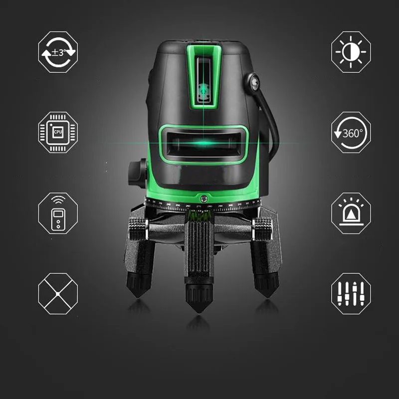 

Remote Control 2-Line Laser Level 360 Vertical And Horizontal Laser Level Indoor And Outdoor Mode Construction Tool Level
