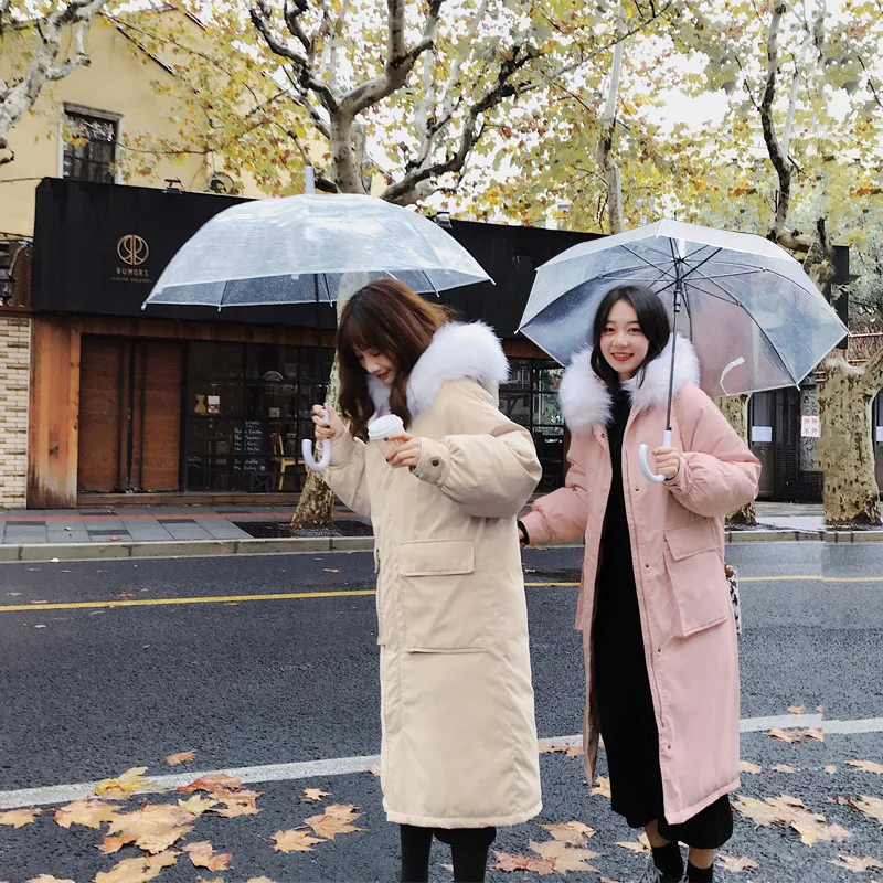 

2019 New Style Winter Mid-length Peach Skin Korean-style Soft Anti-wrinkle Loose Casual Thick Sisters Coat