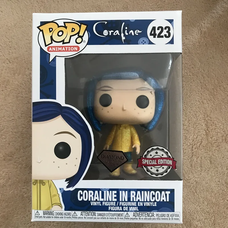 Эксклюзивная официальная Funko pop Diamond Edition Coraline в плаще Виниловая фигурка Коллекционная модель игрушки с оригинальной коробкой