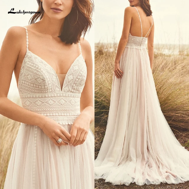 Lakshmigown Robe de Mariee Boho Wedding Dress Lace Bodice Elegant Bridal Dress Vestidos Beach Wedding Dress Spaghett Straps 2022 1