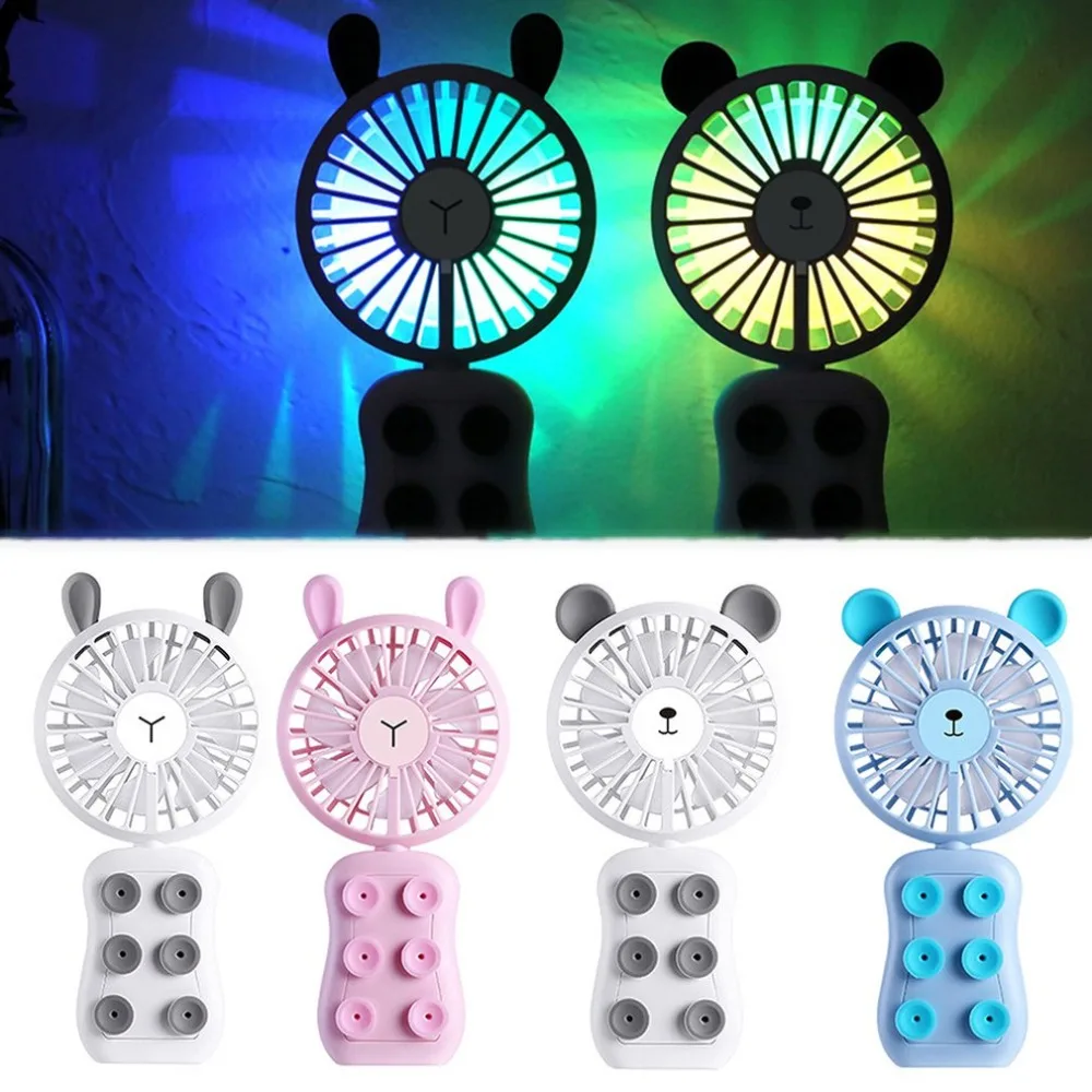 Foldable Design Sucker Cup Handheld Mini Fan Home Office Electric Personal Air Conditioning Fan Cooler Fan Gift