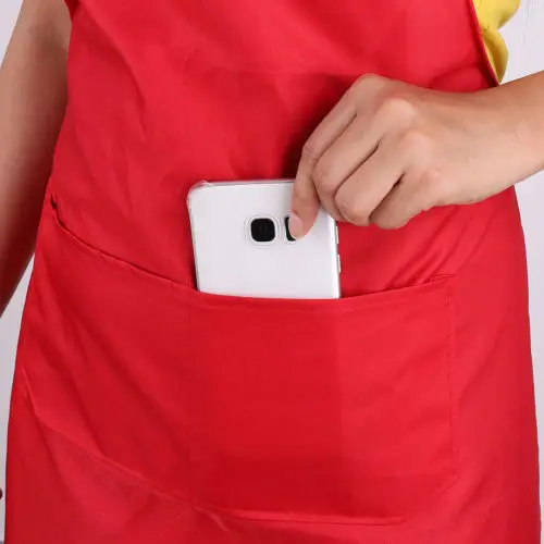 Cooking Kitchen Restaurant Bib Apron Dress with Pocket Gift Solid Classic Simple Style Useful Unisex Men Women