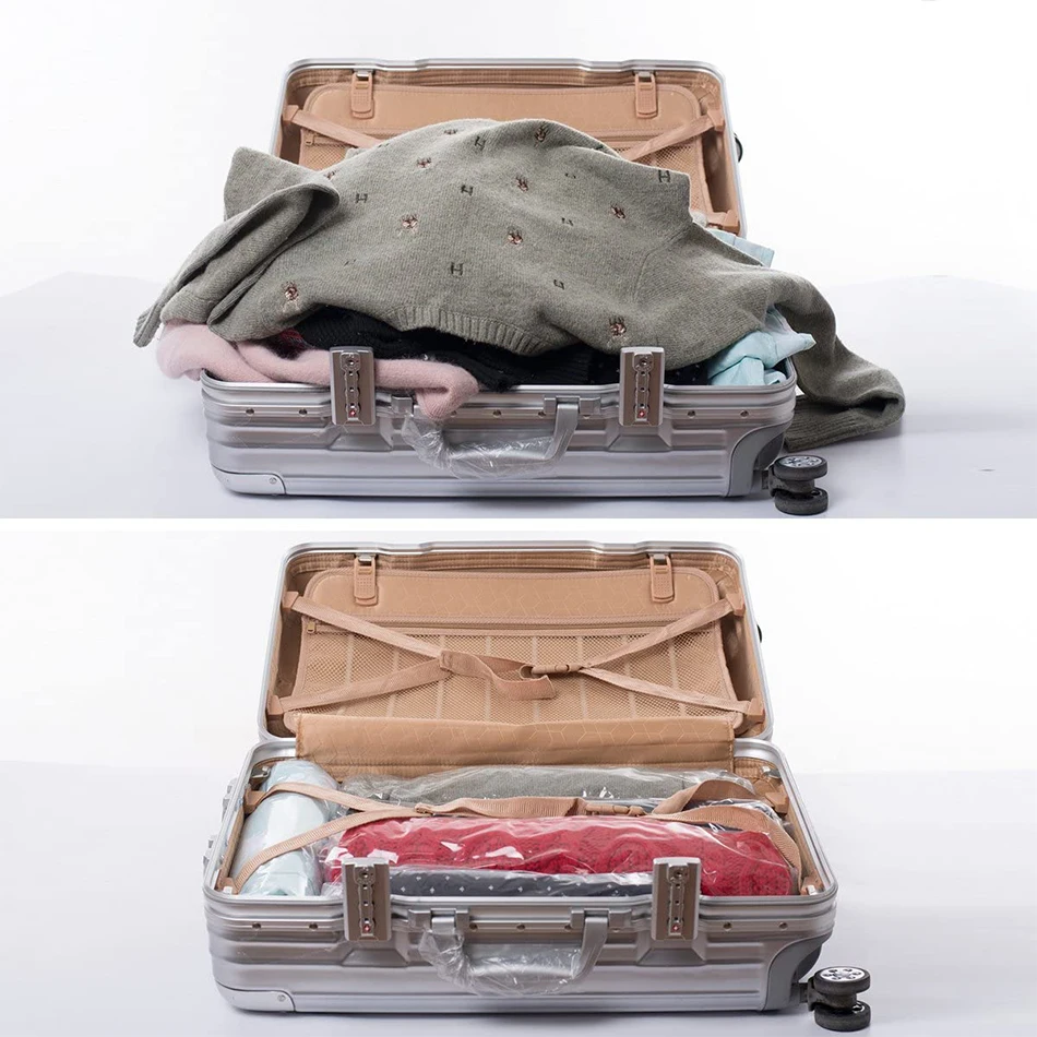 Roll Up Compression Vacuum Storage Bag Travel Home Luggage Space