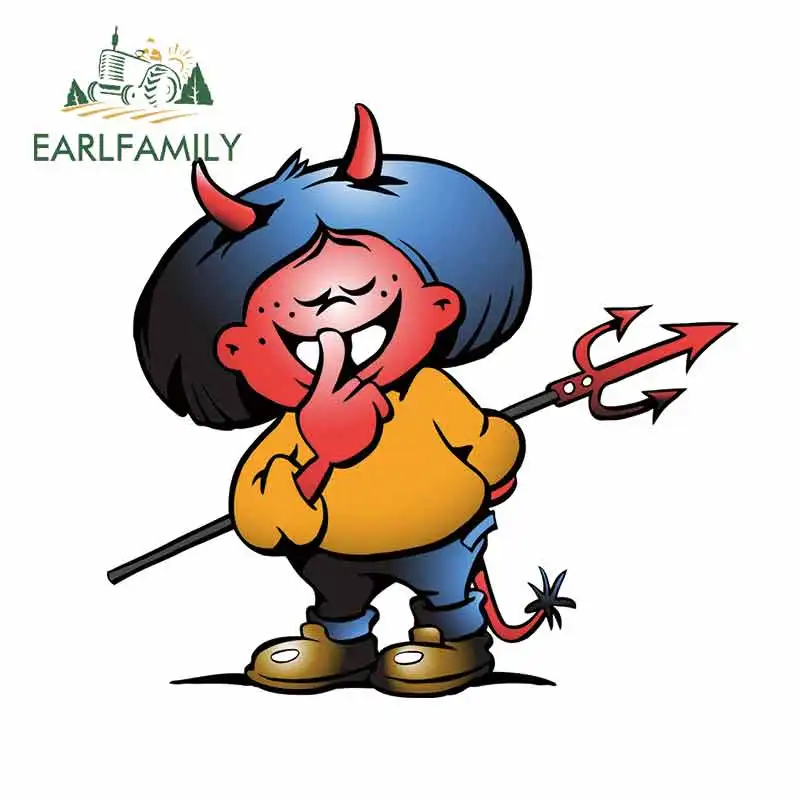 EARLFAMILY 13cm x 12.2cm for Hand-drawn of An Cute Devil Girl Auto Decal Vinyl Car Stickers DIY Occlusion Scratch Anime Decor | Автомобили