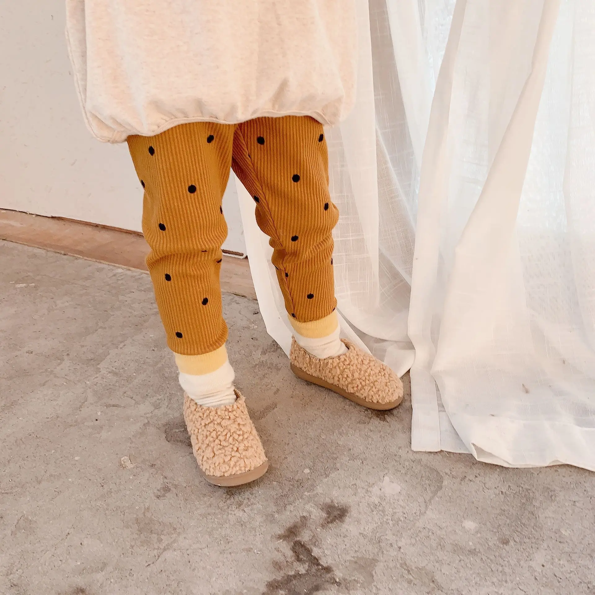 Г. Детская одежда новые осенние и зимние хлопковые классические бархатные теплые волнистые леггинсы для девочек детские брюки для малышей