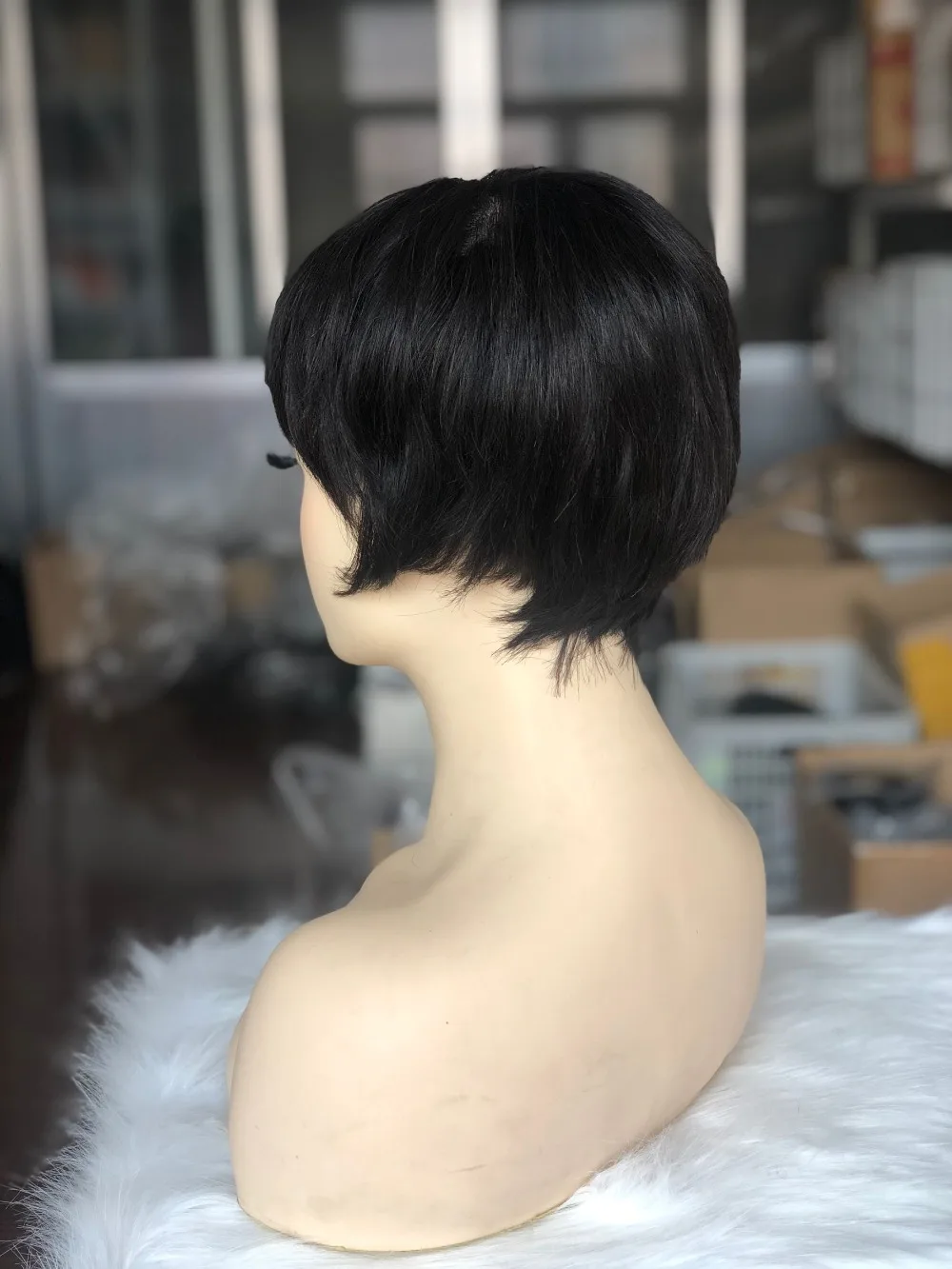 Eseewigs Cute Short 100% Brazilian Human Hair Pixie Cut Wigs for White Women full lace human hair wigs (3)