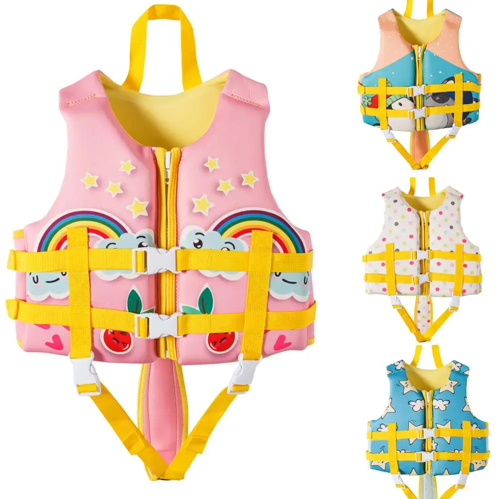 Buoyancy Children Life Vest Jackets Inflatable Siwmsuit Kids Baby Learn