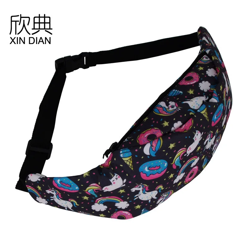 

Money Limited Pochete Sac Banane Ms 2019 New Digital Printing Magic Unicorn In Europe And The Outdoor Sports Tourism Female Bag