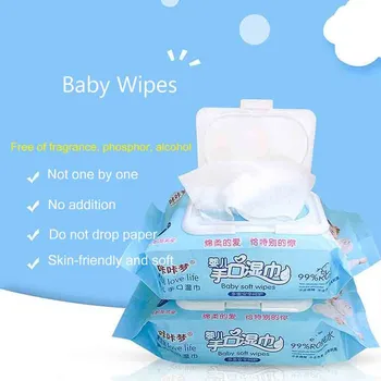 

2PC Baby Disinfection Disposable Sterilize Mild Wet Wipe Tissue Clean Hand Health Care 80 wipes/pack