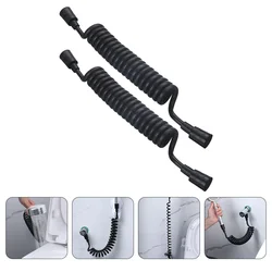 2Pcs Flexible Bathroom Sprayer Hose Durable Shower Nozzle Extension Tube Black