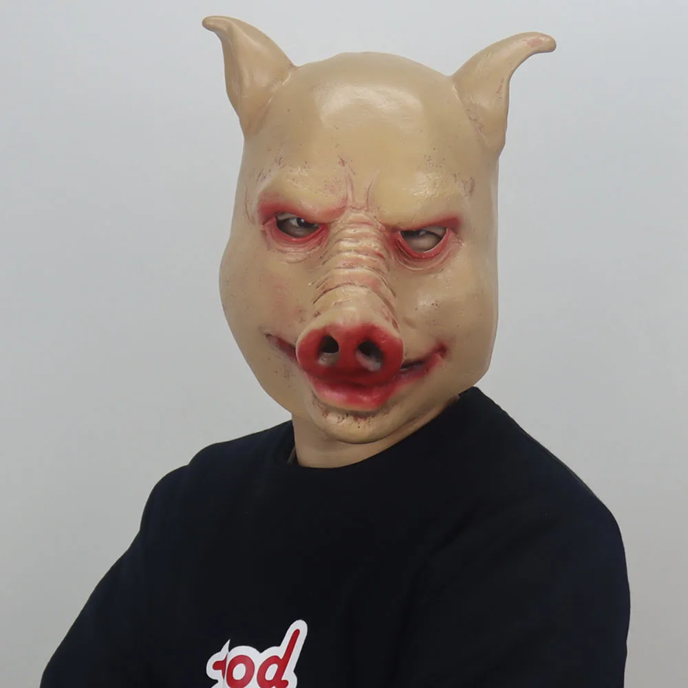 

Horror Pig Head Masks Cosplay Animal Pig Scary Latex Masks Helmet Halloween Carnival Party Costume Props